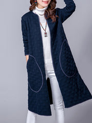 Big Pockets Jacquard Long Sleeve Coat