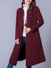 Big Pockets Jacquard Long Sleeve Coat