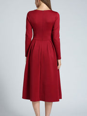 Double Pockets Elegant A Line Dress