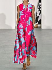 Fashion Printed V-Neck Maxi Dresses