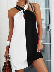 Fashion halter neck women sleeveless vacation dresses
