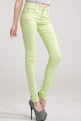 Candy Color Slim Stretch Pants
