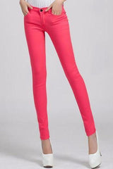 Candy Color Slim Stretch Pants