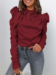 Fashion Pure Lacing Long sleeve Blouses