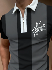 Music note printing polo T-shirts