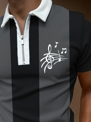 Music note printing polo T-shirts