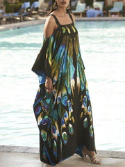 Black A-Line Vintage Square Neck Abstract Dresses