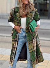 Fashion Long Sleeve Big Lapel Jacket Printed Long Coats