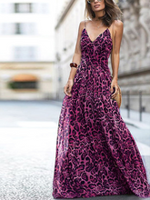 Sexy Sleeveless Leopard Print Maxi Dress