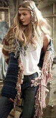 Fashion Purl Gored Knit Long sleeve Cardigan