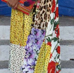 Fashion Casual Vest Gored Print Round neck Sleeveless Maxi Dresses