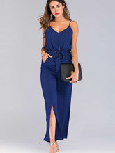 Fashion Pure V neck Vest Vent Jumpsuits