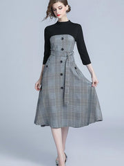 New Fashion Retro Plaid Skater Dresses