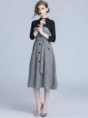 New Fashion Retro Plaid Skater Dresses