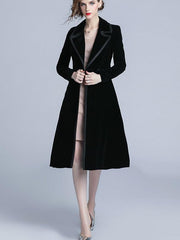 New Women Velvet Trench Coats
