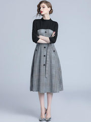 New Fashion Retro Plaid Skater Dresses