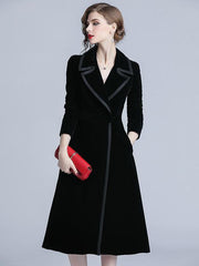 New Women Velvet Trench Coats