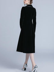 New Women Velvet Trench Coats