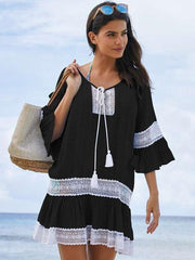 Fashion Lace Gored Lacing Vacation Dresses