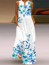 Women's Casual Print Dress Sleeveless Maxi Dresses