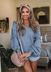 Sexy v neck plain women halter sleeve tops T-shirts