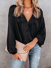 Women Casual Pure V neck Long sleeve T-Shirts