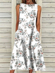 Bohemia Style Sleeveless Floral Woman Long Dress Maxi Dresses