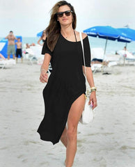 Fashion Off shoulder Short sleeve Maxi Dresses