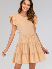 Backless Bowknot Drape Skater Dresses