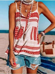 Casual Gored Stripe Round neck Vests