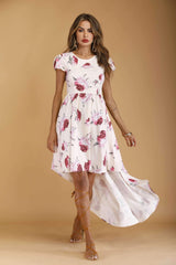 Fashion Print Round neck Short sleeve Skater Dresses