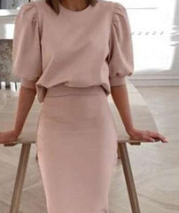 Fashion Pure Round neck Half T shirt&Dress Suits
