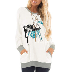Women round neck cute printed Sweatshirts