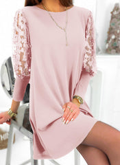 Elgegant Date plain fashion women long sleeve shift dresses