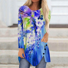 Round Neck Long Sleeve Butterfly T-Shirts