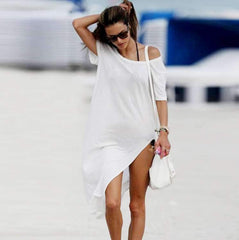 Fashion Off shoulder Short sleeve Maxi Dresses