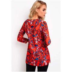 Casual Floral print V neck Three quarter sleeve T-Shirts