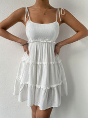 Square neck Halter Women Plain Sexy Skater Dresses