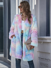 Women's Thermal Coat Plush Tie Dye Coats