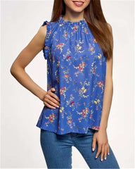 Casual Floral print Round neck Sleeveless T-Shirts