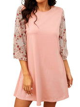 Casual Round neck Gored print Half sleeve Shift Dresses