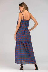Fashion Plaid Vest Maxi Dresses