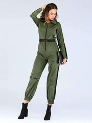 Fashion Lapel Women Jumpsuits