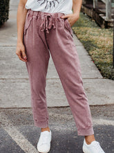 Casual Trousers Suede Cut Ladies Casual Pants
