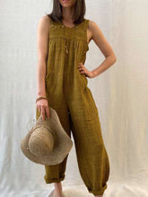 Casual Loose Pure Article pit Round neck Sleeveless Jumpsuits