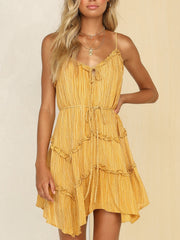 Fashion Drape Vest Lacing Shift Dresses