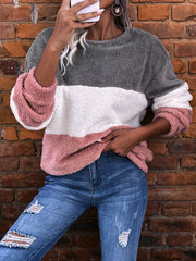 women's round neck flannel sweatshirts