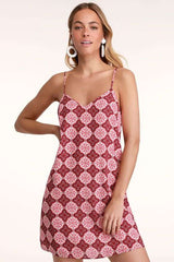 Fashion Print Backless Vest Shift Dresses