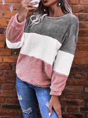 women's round neck flannel sweatshirts