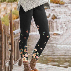 Printed based thin women's long pants